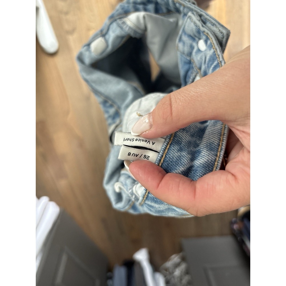 Abrand Venice Women's Blue Cut Off Raw Hem High Rise Light Size 26 - Picture 6 of 8